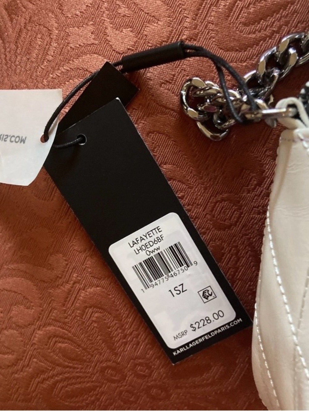 Karl Lagerfeld White Quilted Mini Lafayette oww Crossbody Bag - Picture 3 of 6